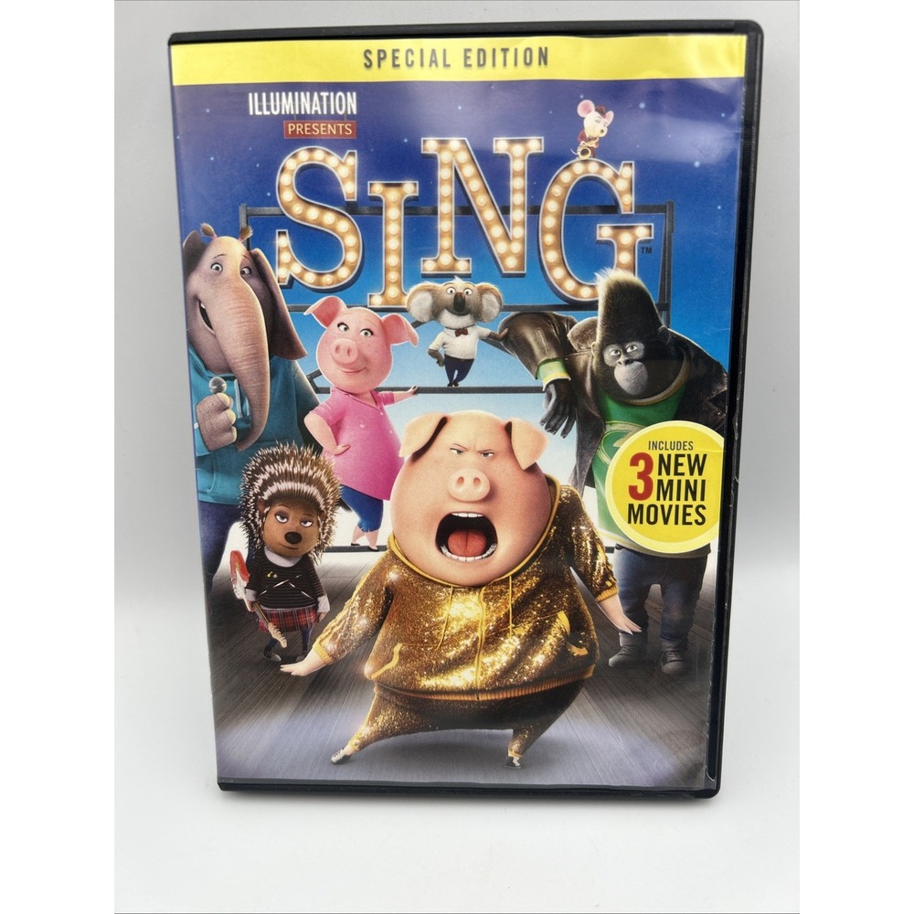 Sing DVD Cartoon Pig Buster Moon Music Funny Koala Competition Voice Gorilla